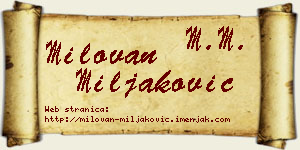 Milovan Miljaković vizit kartica